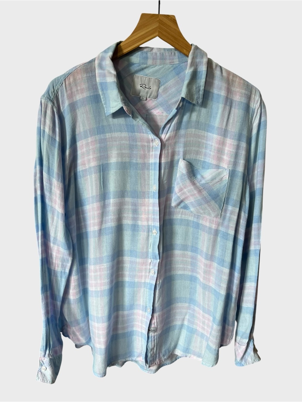 Rails Pastel Plaid Button-Up Shirt in Blue and Pink
